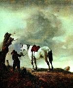 Philips Wouwerman skimmel  och pojke oil on canvas